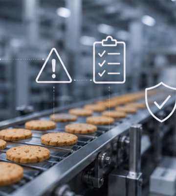 Produktionslinie mit digitaler Qualitätskontrolle, Inspektionen und Prozessüberwachung in einer Produktionsumgebung.