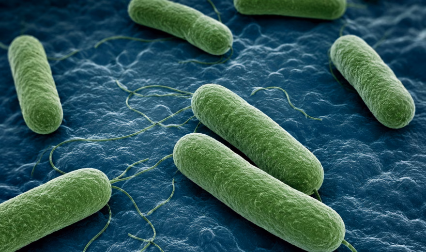 Abbildung von Listeria monocytogenes, einem Bakterium, das für die Lebensmittelsicherheitsforschung von Bedeutung ist.